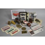 A Collection of Automobile Themed and other Curios to Include Vintage Car Lighters, Goggles, Replica