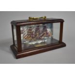 A Modern Mahogany Cased Glass Study, The Cutty Sark, Brass Carrying Handle, 21.5cms Wide