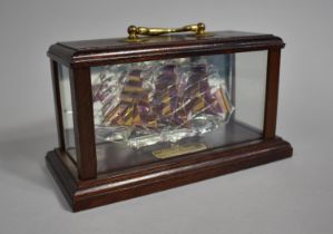 A Modern Mahogany Cased Glass Study, The Cutty Sark, Brass Carrying Handle, 21.5cms Wide