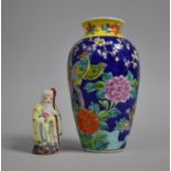 A Modern Japanese Vase and a Chinese Figure