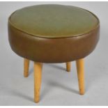A Circular Topped Leather Upholstered Stool, 40cm Diameter
