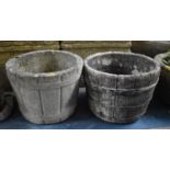 Two Reconstituted Stone Circular Planters, 29cm Diameter