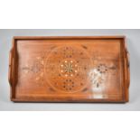 A Far Eastern Inlaid Two Handled rectangular Drinks Tray, 49cms by 28cms