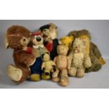 A Collection of Various Vintage Soft Toys, Growler Teddy Bears etc