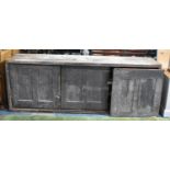 A Large Late 19th Century Painted Pine Wall Hanging Workshop Tool Cabinet with Panelled Doors, for