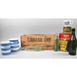 A Vintage Canada Dry Fruit Juice Box Together with Vintage Tins and Bottles