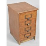 A Vintage Wooden Four Drawer Stationery Chest, 35cms Wide and 58cms High