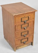 A Vintage Wooden Four Drawer Stationery Chest, 35cms Wide and 58cms High