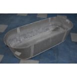 A Long Vintage Galvanized Bath with Two Carry Handles, 133cm wide