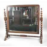 An Edwardian Rectangular Swing Dressing Table Mirror with Bobbin Supports, 60cm wide