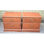 A Pair of Mid 20th Century Two Drawer Bedside Cabinets, 53cm wide