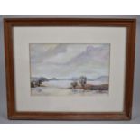 A Framed Watercolour, Lake Scene Signed, C Layland, 23x15cm