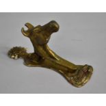 A Novelty Brass Door Knocker Decorated with Horses Head and Galloping Fox, 13.5cms High