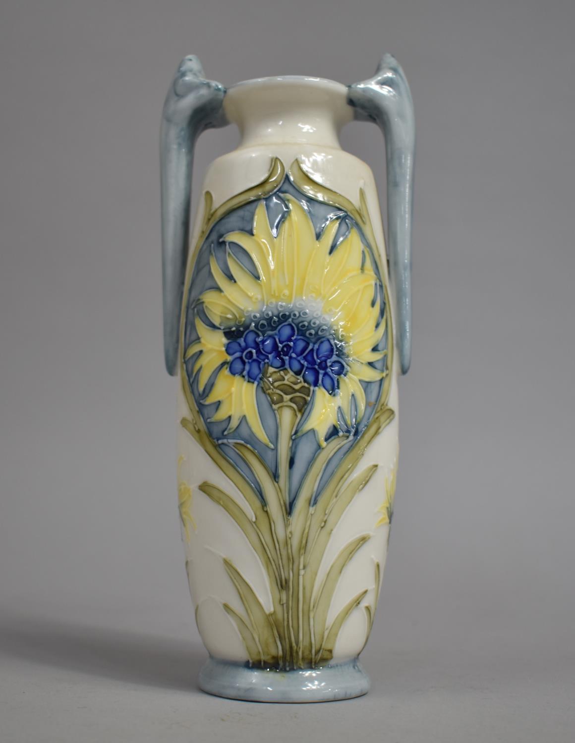 A Nice Quality Two Handled Floral Vase in the Manner of McIntyre Florin ware, 22cm high