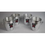 A Set of Four Moet and Chandon Two Handled Ice Buckets, 18cms Diameter, 21.5cms High