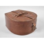 A Vintage Leather Horse Shoe Shaped Collar Box with inner Circular Lidded Stud Container