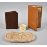 A Collection of Vintage Items to include Beadwork Ladies Purse, Leather Wallet and Leather Cigarette