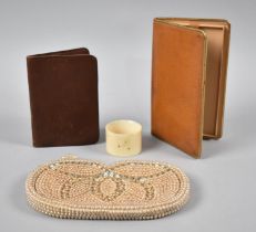 A Collection of Vintage Items to include Beadwork Ladies Purse, Leather Wallet and Leather Cigarette