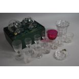 A Small Collection of 19th Century Glasses to comprise Yew Tree Witten Pub Short Ale, Sherries,