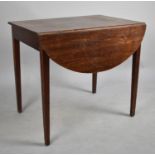 A 19th Century Oak Drop Leaf Dining Table now Repurposed as Side Table as Missing One Leaf, 81cm