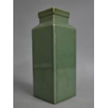 A Chinese Rectangular Celadon Glazed Vase, 27cm high