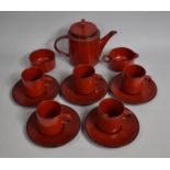 A Villeroy and Boch Porcelain Granada Coffee Set to comprise Five Small Cans, Five Saucers, Milk Jug