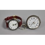 A Vintage Silver Boys Wrist Watch Together with a Continental Silver Ladies Pocket watch, Both in