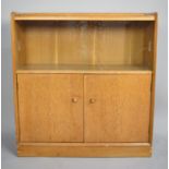 A Mid 20th century Side Cabinet with Glazed Top Section and Cupboard Base, 84cms Wide