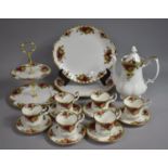 A Royal Albert Old Country Roses Coffee Set to comprise Six Cans, Six Saucers, Coffee Pot, Two