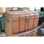 A Vintage Scumble Glazed Travelling Trunk, 67cm Wide