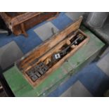 A Vintage Wooden Cased Tap and Die Set, 66cm Wide