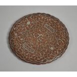 An Early Islamic Mixed Metal Copper and Silver Circular Dish, 20cm Diameter