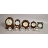 A Collection of Various Glass and Ceramic Mantle Clock etc