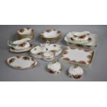 A Collection of Various Royal Albert Old Country Roses Dinnerwares to Comprise Placemat, Six