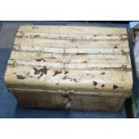 A Cream Painted Metal Travelling Trunk, 64cm wide
