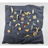 A Cushion Mounted with Ladies Costume Jewellery Brooches