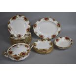 A Royal Albert Old Country Roses Part Dinner Service to comprise Lidded Tureen, Platter, Oval Bowls,