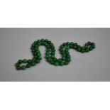 A Faux Jade Bead Necklace, 80cm Long