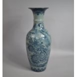 A Large Modern Crackle Glazed Blue and white Vase, 63cm high