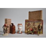 A Boxed Chinese Seal, Small Cylindrical Vase, Oriental Monkey Band Figures etc