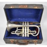 A Vintage John Grey and Sons, Dulcetta Electroplated Cornet in Unrelated Wooden Box in Need of