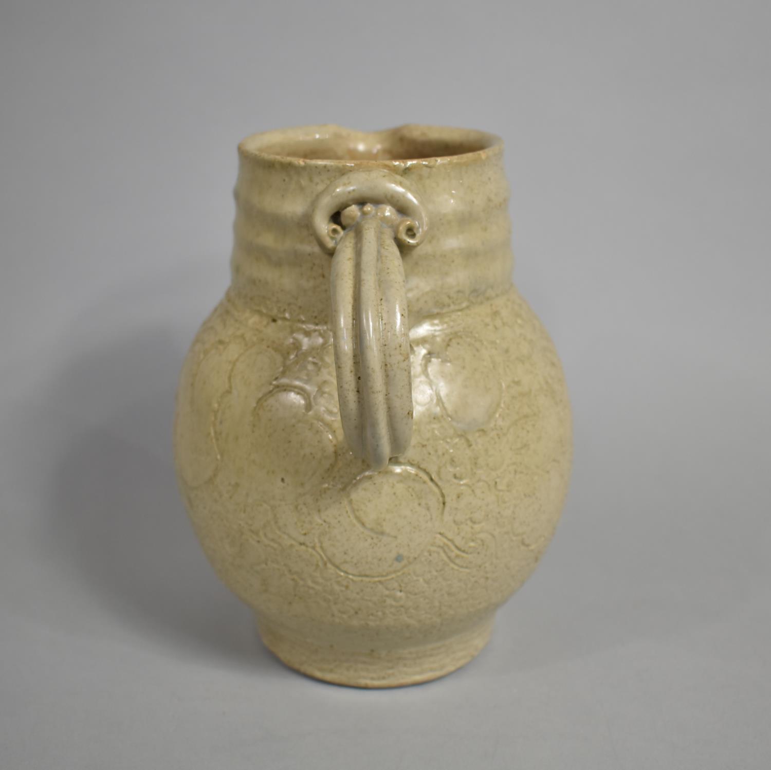 An Oxshott Pottery Stoneware Jug with Incised Bird Decoration, 21cm high - Image 2 of 4
