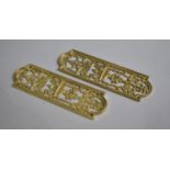 A Pair of Pierced French Ormolu Door Plates, Each 23cms Long