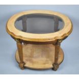 A Mid 20th Century French Style Oval Two Tier Occasional Table, 65cm Wide