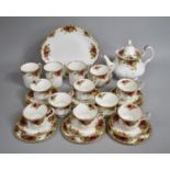 A Royal Albert Old Country Roses Tea Service to comprise Six Saucers, Six Side Plates, Nine Teacups,