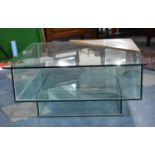 A Modern Square Glass Fish Tank, Doubling as Coffee Table, 88cm square and 40cm high