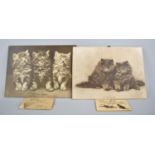 Two Vintage Calendars for 1934 and 1935 Both Decorated with Cats, "The Best of Luck" and "The