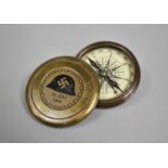 A Reproduction Circular Brass Cased Nazi Compass, The Lid Dated 20th July 1944, 7.5cms Diameter