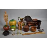 A Collection of Various Items to Comprise Treen, Novelty Box in the Form of Apples, Metalwares,