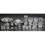 A Collection of Various Glassware to Comprise Moulded Rummers, Early Examples, Moulded Tazzas Etc